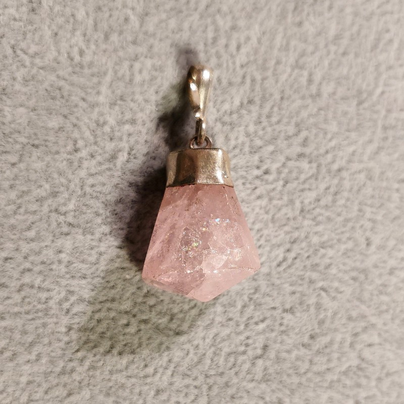 Morganite - pendentif pièce unique 3 - 4ème chakra